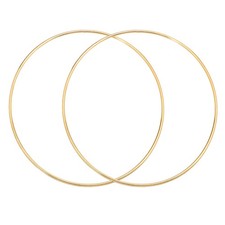 2 Dream Catcher Rings, Metal Rims for Hanging Crafts DIY, 7.6" Gold