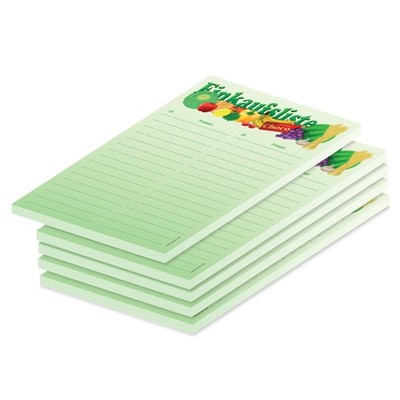 PRICARO Einkaufsliste ''Vielfalt'' grün 5 Stück Einkaufszettel A6 50 Blatt Notiz