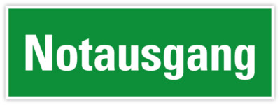 Aufkleber Rettungszeichen Fluchtweg  Notausgang  Folie 300x105 mm | ISO 7010