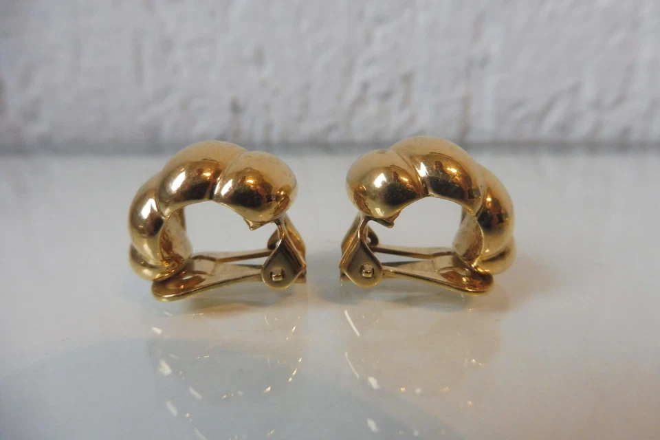 Pierre Lang Ohrringe ,   schöne PL - Ohr-Clips  ,  vergoldet - Bild 2 von 4