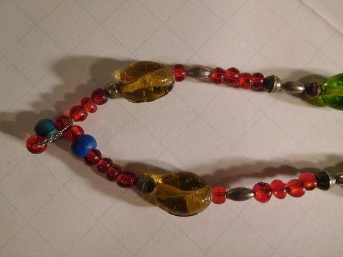 Sterling, Turquoise & Glass Beads Necklace Vintage Native American Style - 第 5/8 張圖片