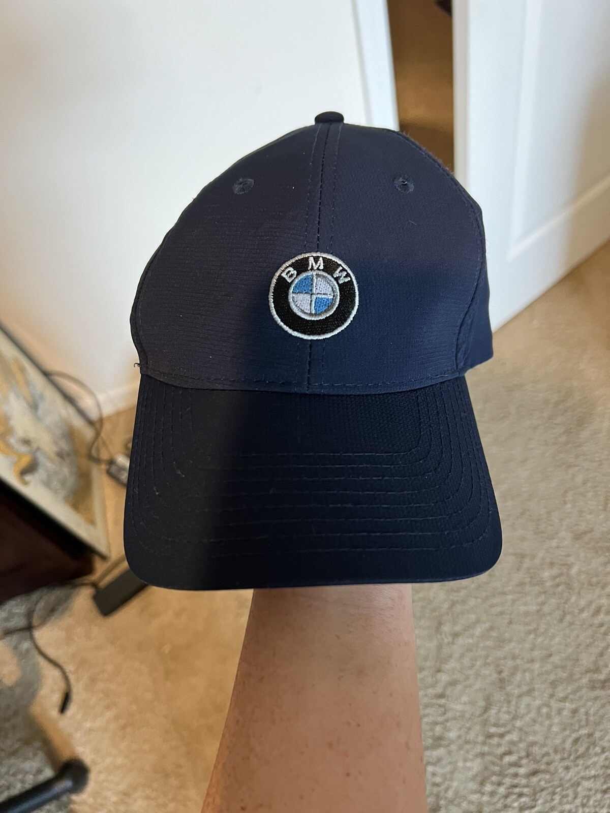 BMW Hat Cap Navy Blue Strapback Sandwich Bill Embroid… - Gem