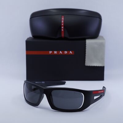 Prada Sport PS02YS 1BO06F Matte Black/Dark Grey 59-17-125 Sunglasses New 
