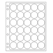 4 Lighthouse Grande Encap Coin Album Pages For 32-33mm Round Capsules / Airtite