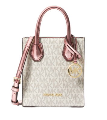 Michael Kors Mercer Extra-Small Signature Logo Crossbody Bag Primrose $398 Nwt