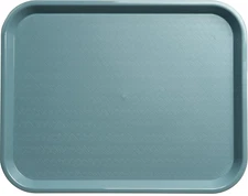 Cafe Plastic Fast Food Tray, 14" x 18", Slate, (Pack of 12)
