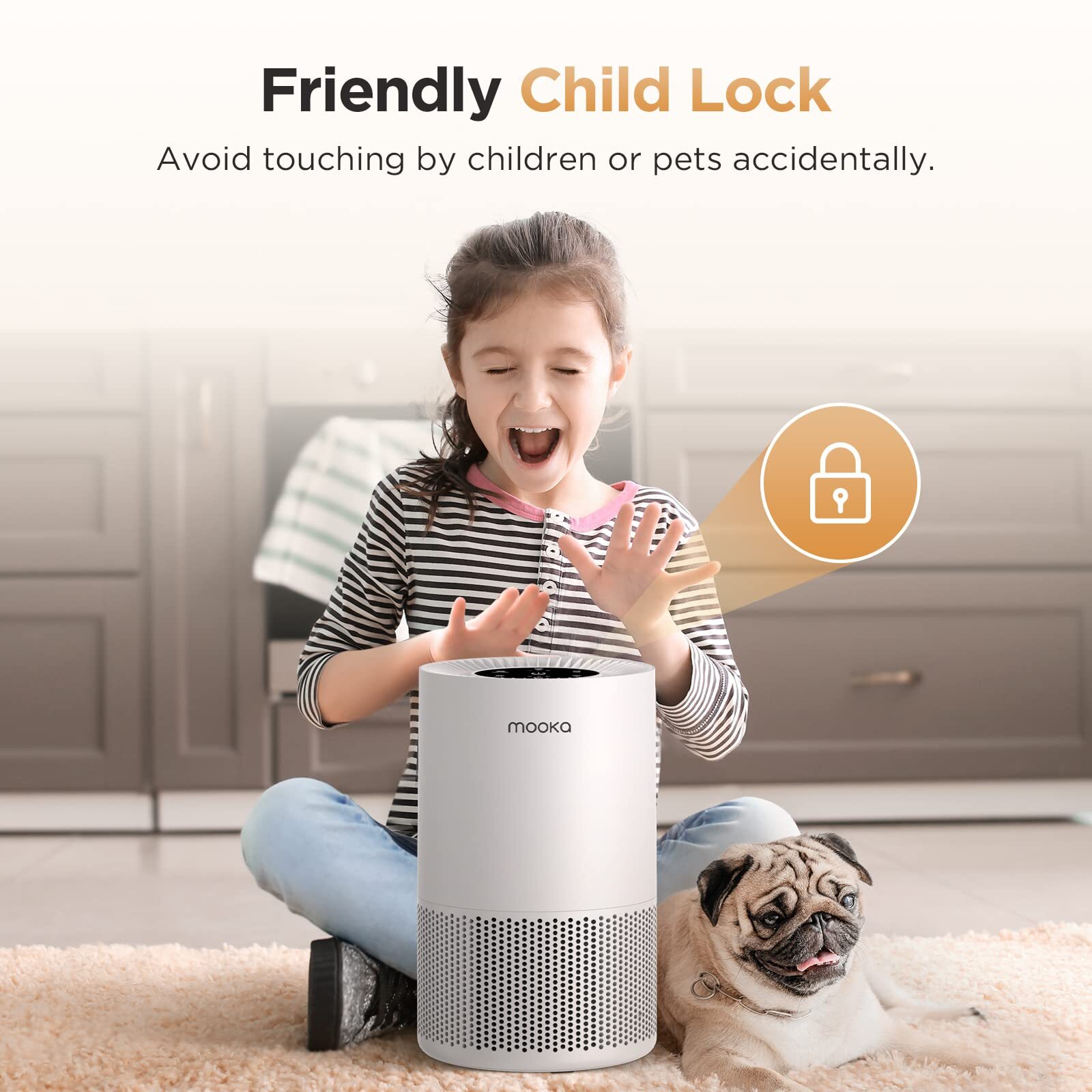 H13 HEPA Air Purifier Large Rooms 1200ft² Pets Odor Smoke Dander Pollen