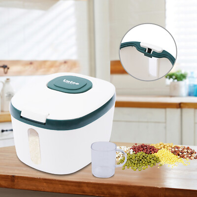 5 kg Dicht Vorratsbehälter für Reis große Mehlbox Reisspender mit Tasse DE