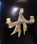 bougeoir bois de cerf,chandelier daim,applique authentique,deer antler,chalet.