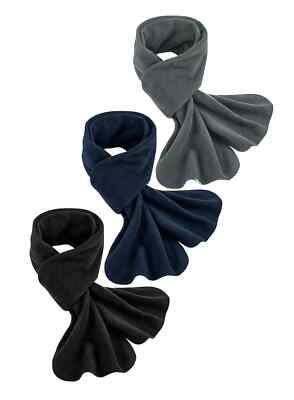 Beechfield BLACK BLUE or GREY Recycled Polyester Fleece Scarf