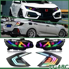 TT-ABC RGB LED Headlights & Tail Lights For Honda Civic Sedan 2016-2021 w/ DRL
