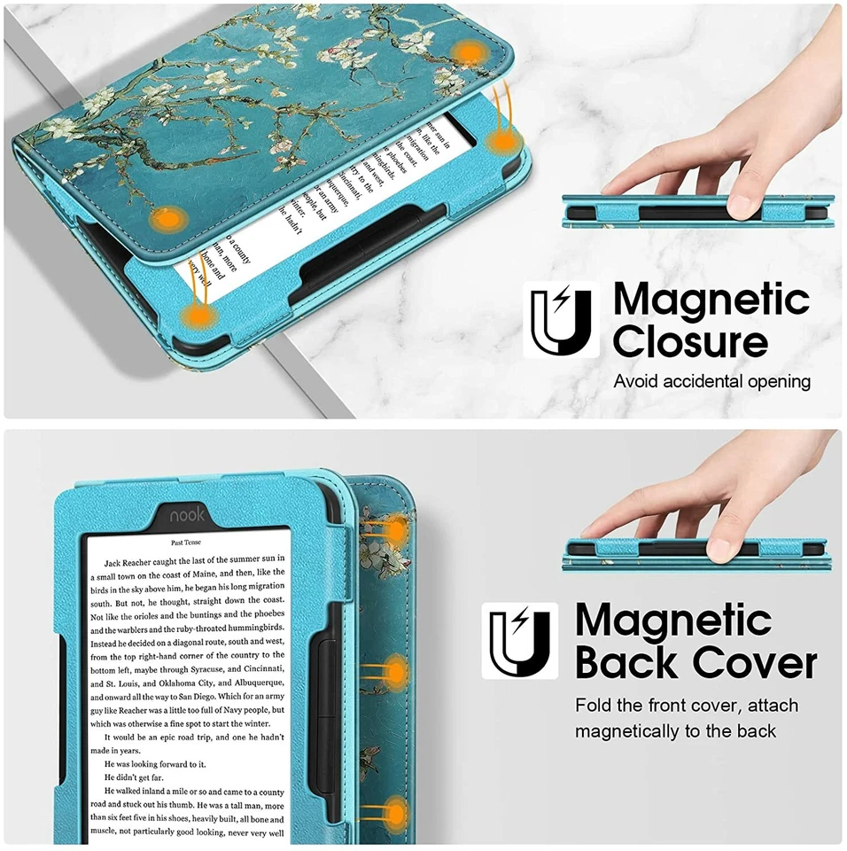 Case for Nook GlowLight 4 2021/GlowLight 4e 2022 Vegan Leather Folio Cover - Image 4 of 4