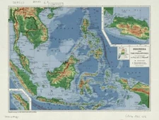 18" x 24" 1952 Map Indonesia and the Philippines