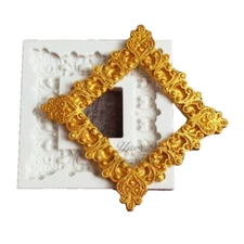 Baroque Fondant Border Filigre Mold Scroll Lace Fondant Sugarcraft Silicone Mold