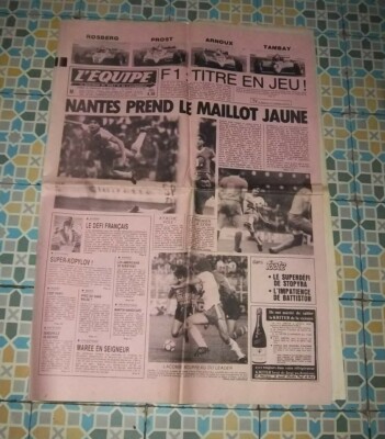 Journal l'Equipe (Rose) 28./29. August 1982 - NANTES NIMMT DAS GELBE TRIKOT - BE