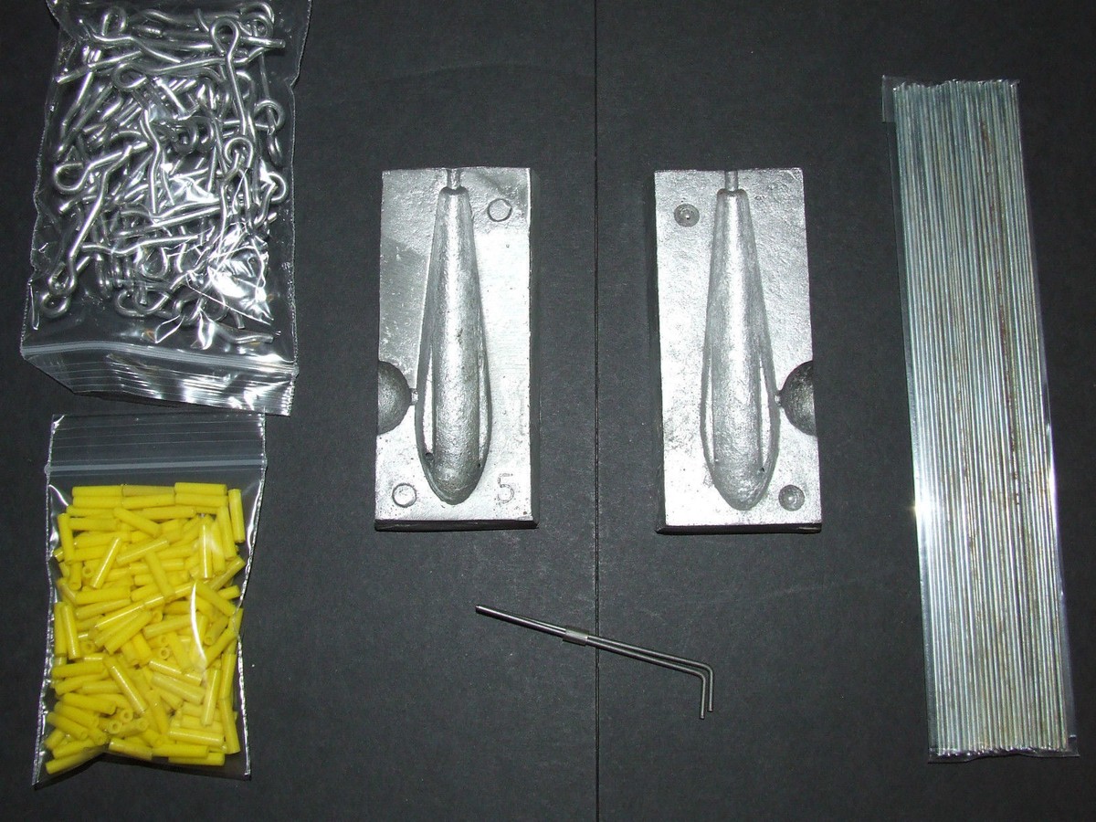 DCA 4-7oz WEIGHT GRIP LEAD MOULD KIT LOOPS WIRES ROLLERS BEACH COD