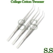 3 Endo College Cotton Dressing Plier W-Lock 6" Dental Surgical Instrument