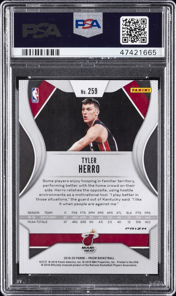 2019 PANINI PRIZM GREEN PRIZM #259 TYLER HERRO PSA 10 | eBay