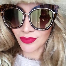 Oversized Cat Eye Metal Rim Large Big Stormy Women Aviator WaYfe Sunglasses 7024