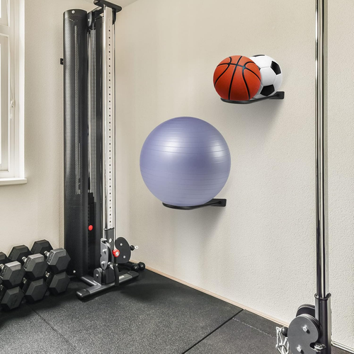Medicine Ball Rackwall Mounted Large Stability Ball Storage Rack Basketball Ball - Picture 7 of 12