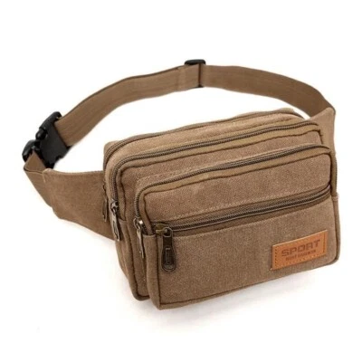 Sac Banane Homme Femme Poches à 4 Fermetures à glissière vacances randonnée - Photo 1/4