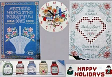 Vase Sampler Country Clock Love Hardanger Spices Holidays CROSS STITCH PATTERNS