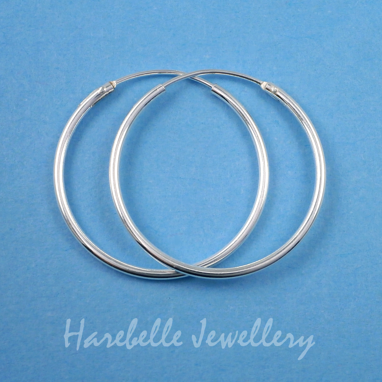 925 Sterling Silver Hoop Sleeper Earrings 8mm 50mm, Small Large eBay
