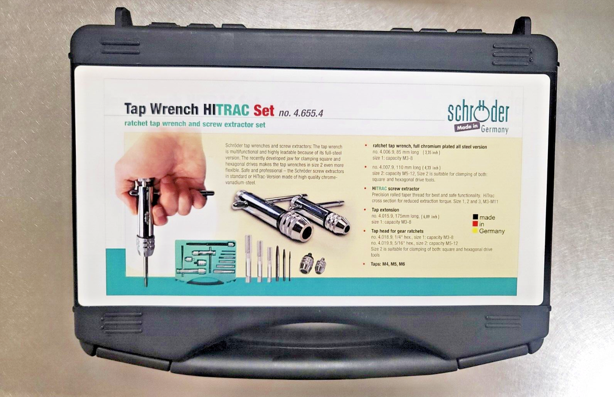 SCHRODER Ratcheting Precision RS 46554 Hi-Trac Set TAP WRENCH
