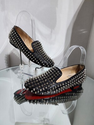 Christian Louboutin スタッズモカシン ブラック Christian Louboutin クリスチャンルブタン ローファー MOC LUG