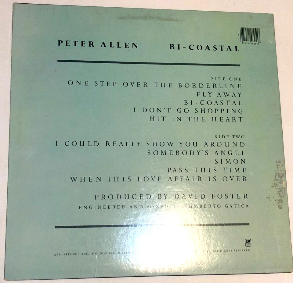Peter Allen Bi-Coastal LP Vg+ - Image 2 of 4