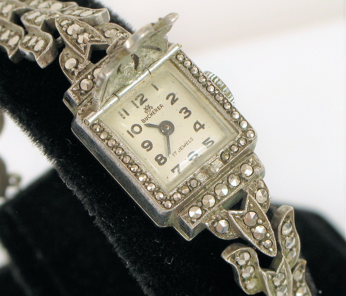 Bucherer Swiss Vintage Hidden Watch Marcasite Bracelet 17 Jewel il_fullxfull.4418048566_bxor.jpg main image 3