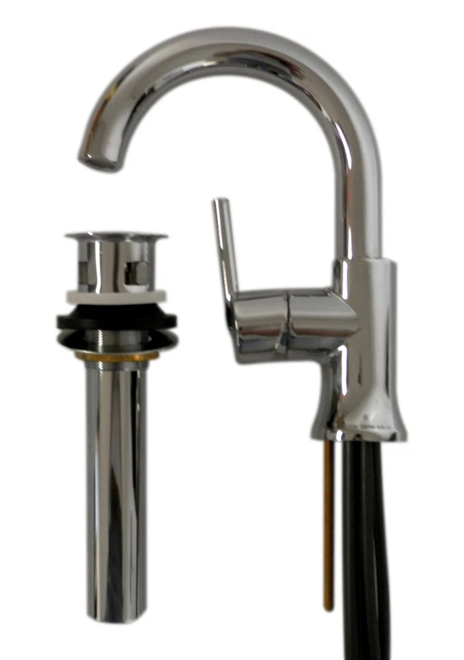 Delta 559HA-DST Chrome-Polished Bathroom One Handle Sink Spigot w/ Pop-Up Drain