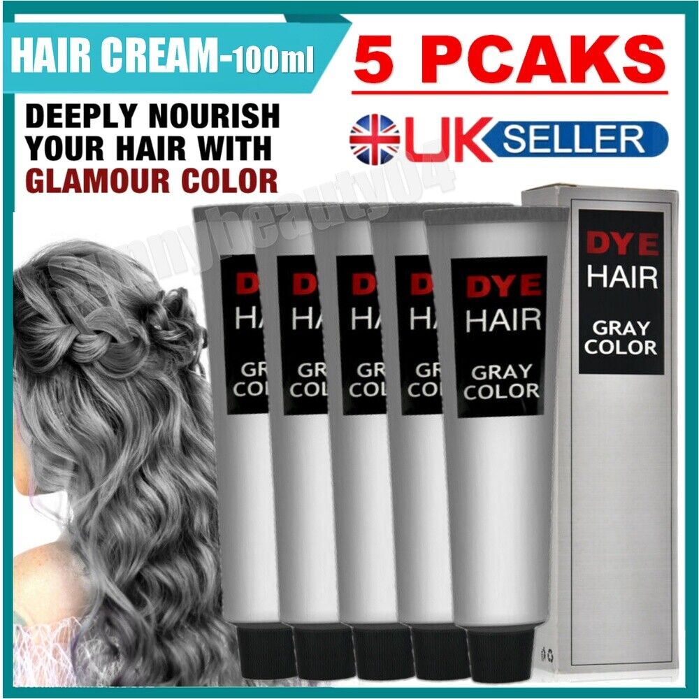 100ml Women Men Gray Hair Dye Cream Permanent Color Hair style Silver  Coverage | eBay