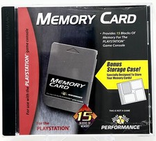 PlayStation 1 Performance Gray Memory Card with Storage Case SEALED SHRINK DMG