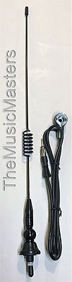 Black 17'' inch Spring Whip Ball Base Universal Antenna Car Audio Stereo Radio