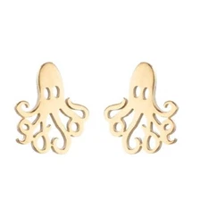 2pairs stainless steel Filigree Octopus earrings, 4 colors Wholesale FJS76-378