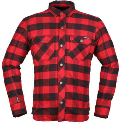 Motorrad Modeka Nooner Hemd (Schwarz/Rot) Farbe: Rot/Schwarz Gr: XXL
