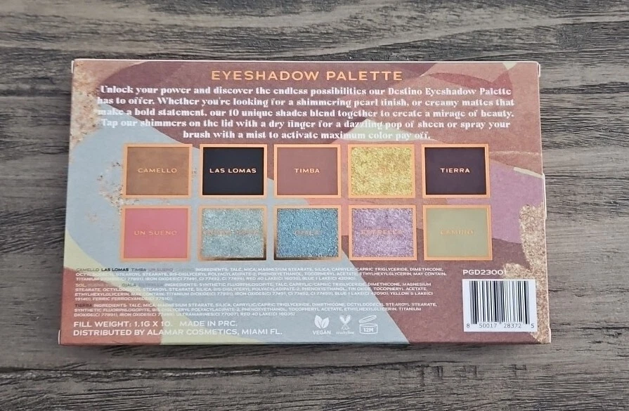 Alamar Cosmetics Destino Eyeshadow Palette • 1.1g x 10 - Image 2 of 2