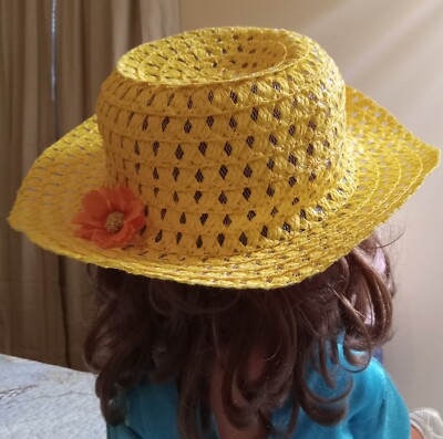 Sun hat/ panama/ for a child 1 - 5 y.o./ synthetic straw with a flower