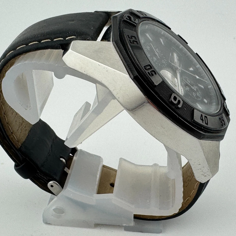 ESPRIT Quartz Watch Men 100m Silver Black Chronograph Date Analog New Battery - Image 3 of 4