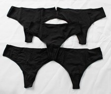 Skims Women's Ultra-Soft Fits Everybody Thong 5-Pack DH3 Onyx Medium NWT