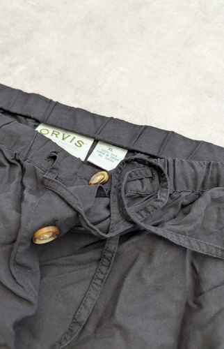 Orvis Skirt Womens Extra Large Black 100% Silk Maxi Lagenlook Boho Button Summer - Picture 5 of 9