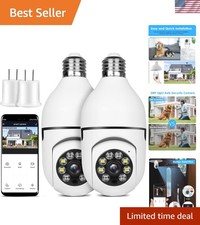 Smart 2-Pack Wi-Fi Light Bulb Security Camera: 1080p with Two-Way Communication