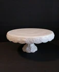 Vtg Prdestal Westmorland Pedestal Cake Stand White Milk Glass Paneled Grape 11"