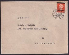 Indonesia #294 1948 overrpint on Netherlands 15c on 1949 cover MALANG to Batavia
