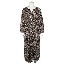 Sz M Tommy Bahama Button-Up Leopard Print Beach Duster Swim Cover Up Resort Cute