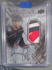 2022-23 SPx David Jiricek Black Lustrous Clarity Rookie Auto Patch 7/15 #LRAP-DJ