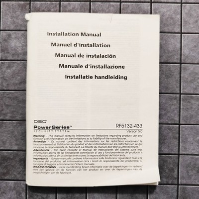 DSC Power Series Security System RF5132-433 Ver. 5.0 - Installation Guide Manual