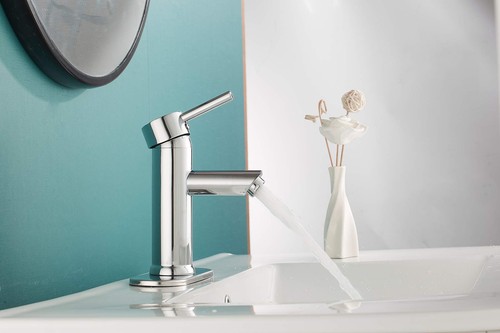 Badezimmer Waschbecken Wasserhahn Chrom Einhand Ein Loch mit Deckplatte Belüfter Sp... - Bild 5 von 6