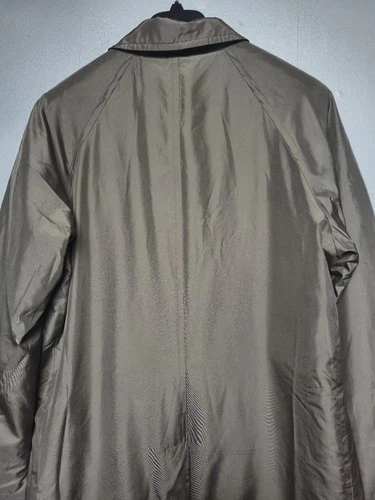 Ermenegildo Zegna Microsilk Trench Coat Silk Italy Water Repellent Sz 54 image 14